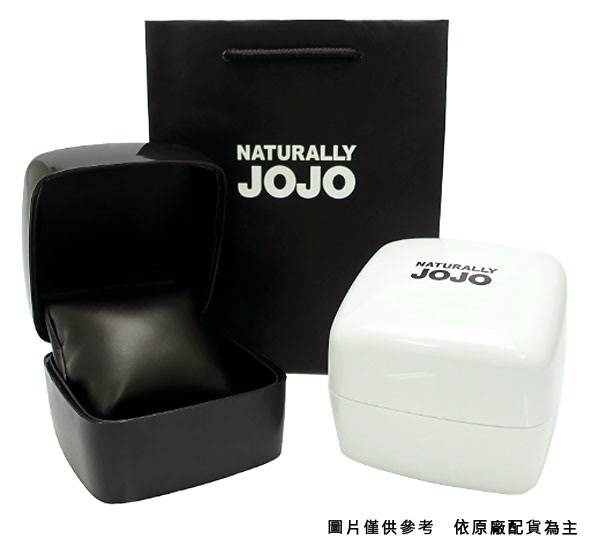 NATURALLY JOJO 花戀晶鑽珍珠貝陶瓷時尚手錶-黑X玫瑰金/32mm