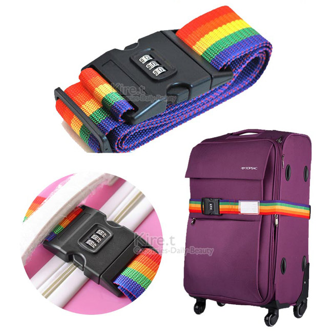 Kiret 密碼行李束帶-可調式行李箱束帶 密碼鎖 綁帶(顏色隨機)