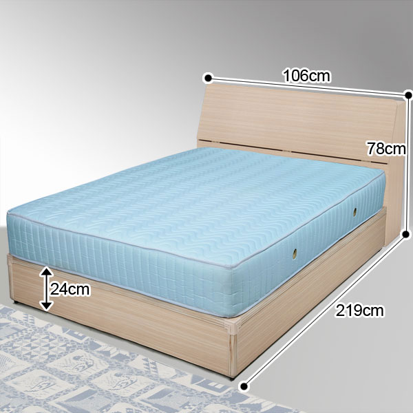 Homelike 諾雅3.5尺床組+獨立筒床墊-單人(二色任選)