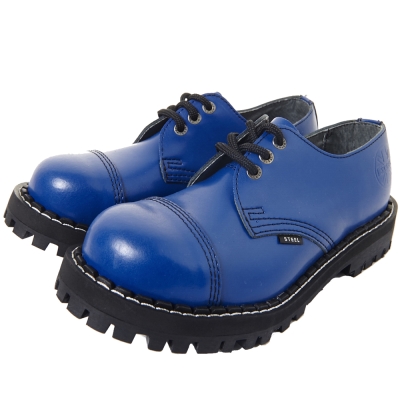 STEEL BOOTS歐洲經典3孔鐵頭鞋-寶藍