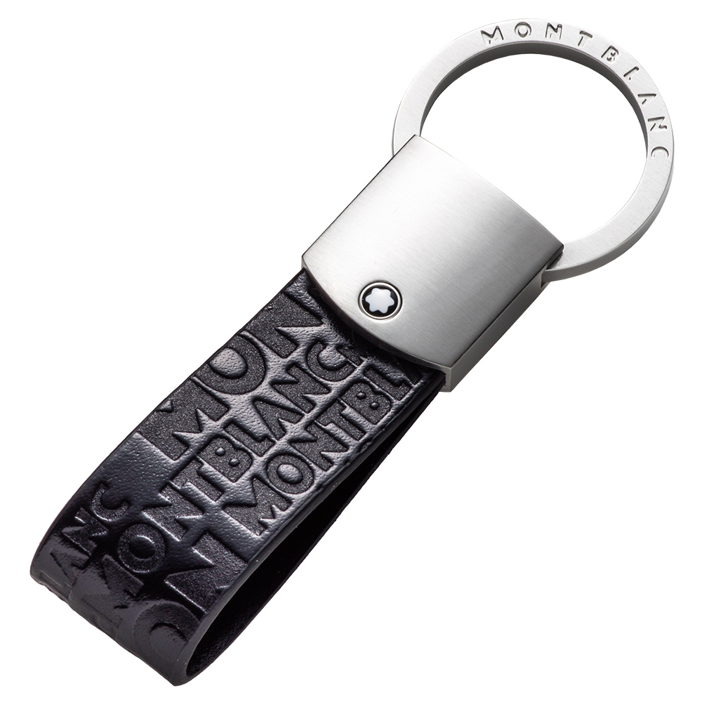 萬寶龍 壓紋logo 鑰匙圈-黑