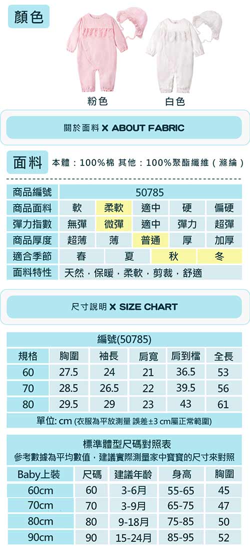 baby童衣 嬰兒連身包屁衣 純棉長袖蕾絲睡袋+嬰兒帽 50785