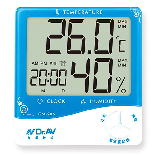 【Dr.AV】大螢幕五合一智能溫濕度計(GM-286)2入
