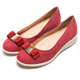 DIANA 超軟Q--甜漾繽紛質感點點蝴蝶結輕量楔型鞋-紅 product thumbnail 1