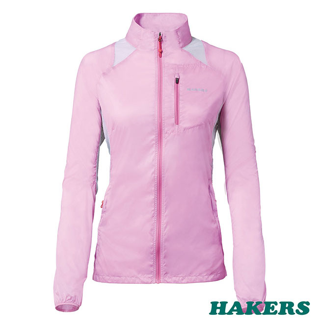 【HAKERS 哈克士】女-超輕量防風外套(粉紅紫)