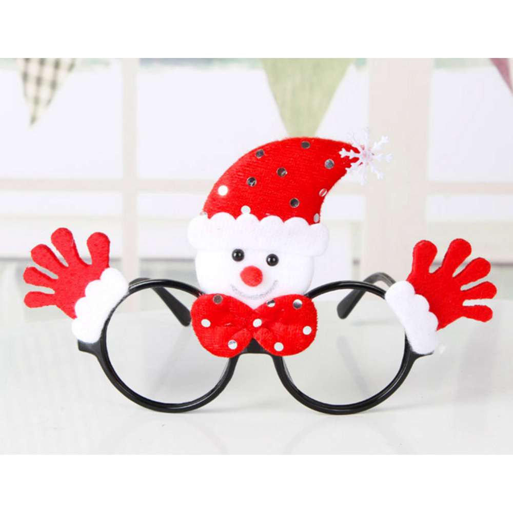 摩達客 聖誕派對造型眼鏡-紅雪人雙手