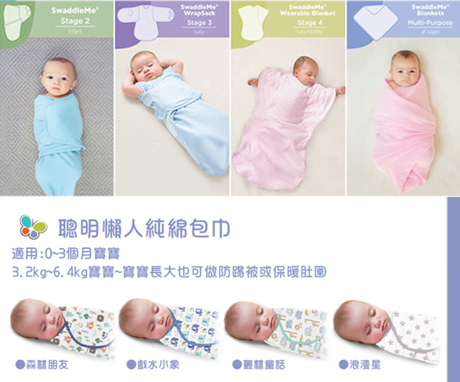 美國 Summer Infant 嬰兒包巾 懶人包巾薄款 -純棉S 粉嫩條紋