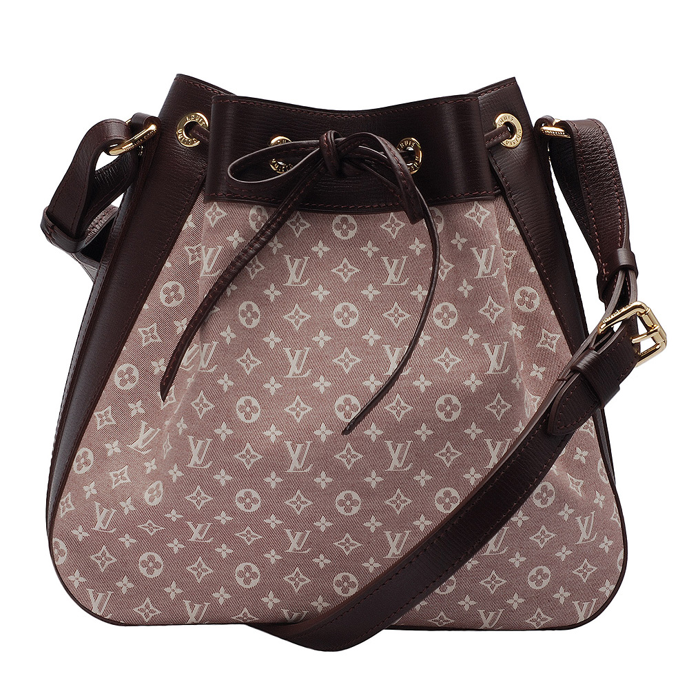 LV M40668 Monogram Idylle帆布Noe PM束口水桶包(小-棕褐色)