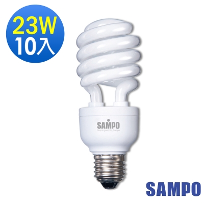 SAMPO 聲寶 23W螺旋省電燈泡-超值10入