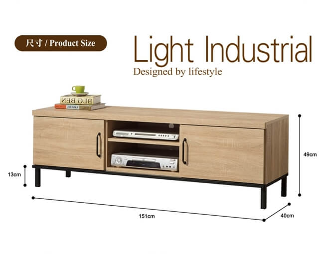日本直人木業-輕工業風151CM電視櫃(151x40x49cm)