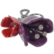 COACH 立體花朵樣式雙扣鑰匙圈(深紫) product thumbnail 1