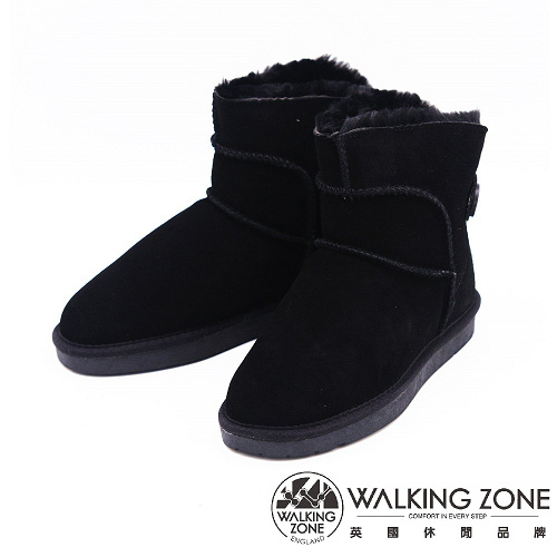 WALKING ZONE 經典熱銷款迷你雪靴短靴 女鞋-黑(另有棕)