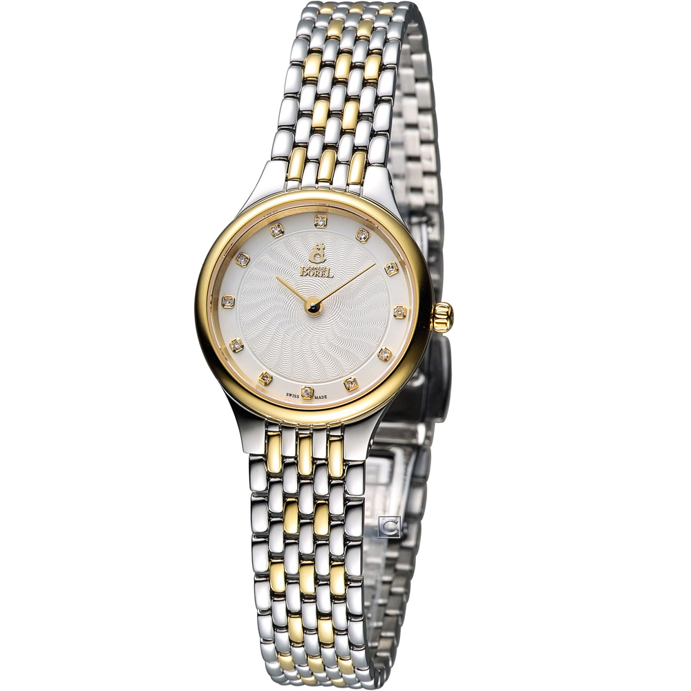 E.BOREL 依波路 星宇系列仕女腕錶-銀白x雙色版/24.5mm