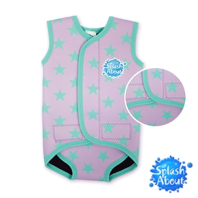 《Splash About 潑寶》BabyWrap 包裹式保暖泳衣 - 活力滿天星 / 紫
