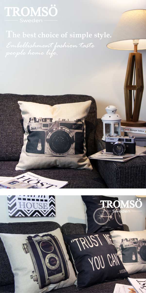 TROMSO-品味英倫棉麻抱枕/復古單眼