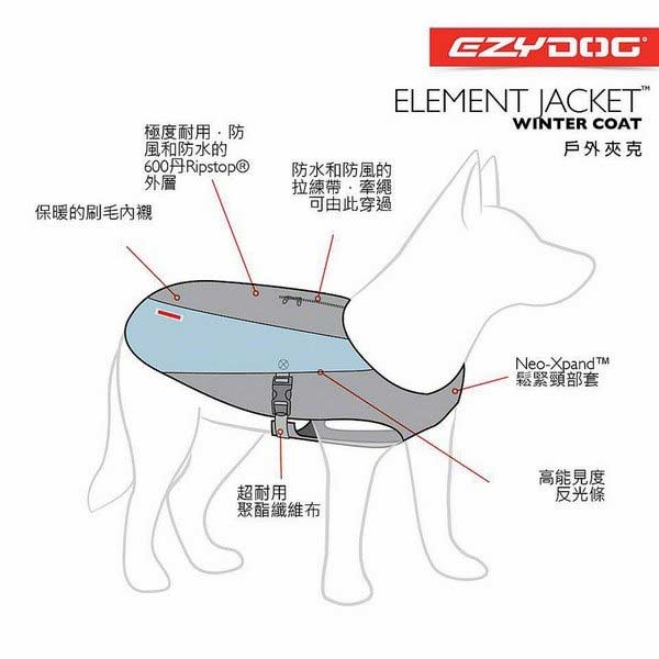 EZYDOG 寵物戶外夾克 M