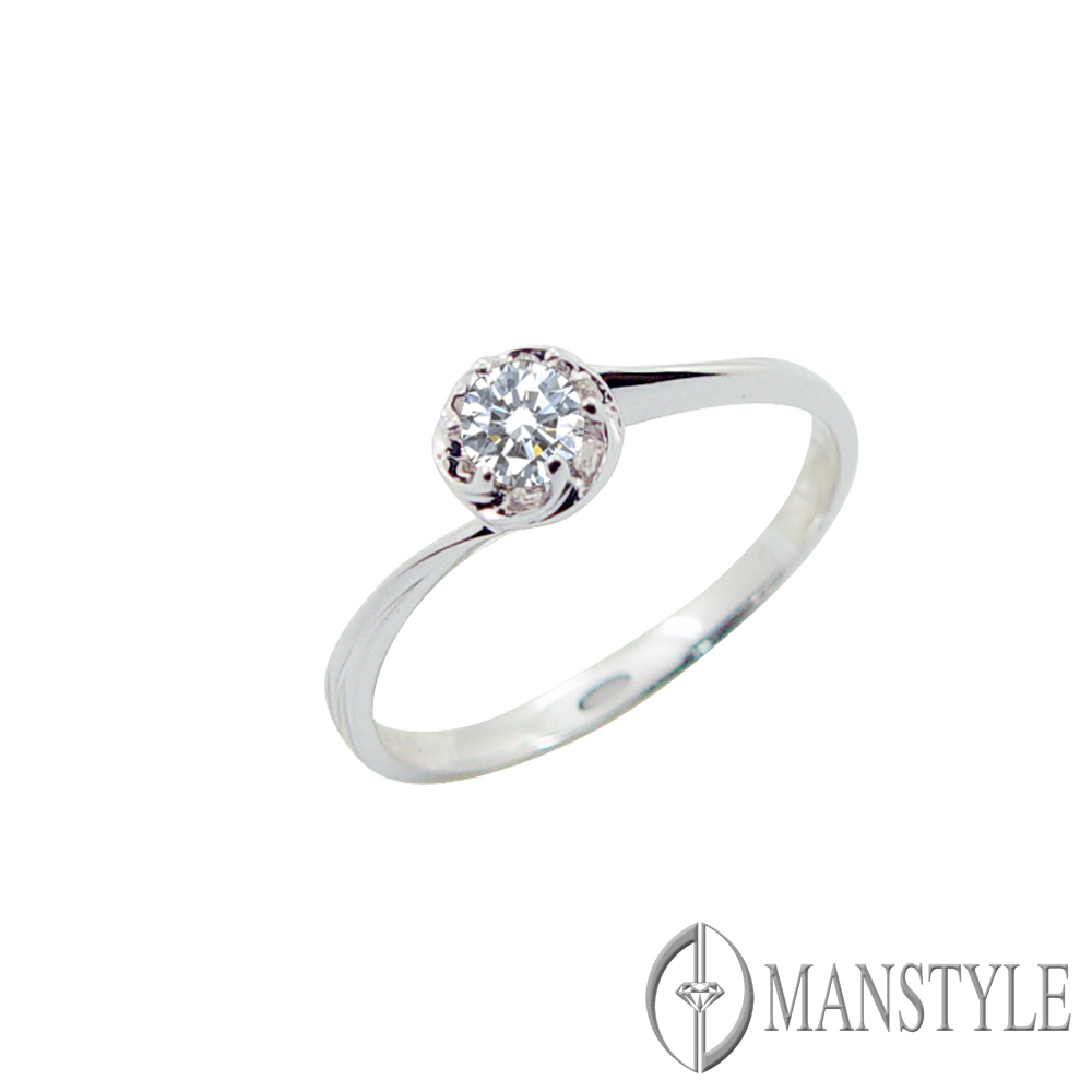 MANSTYLE「美麗笑靨」0.15ct 南非天然鑽戒