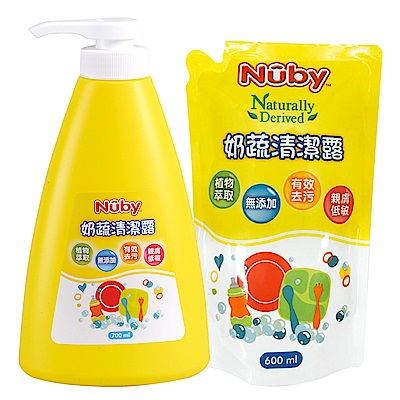 美國 Nuby 奶蔬清潔液組合包(1罐1包)