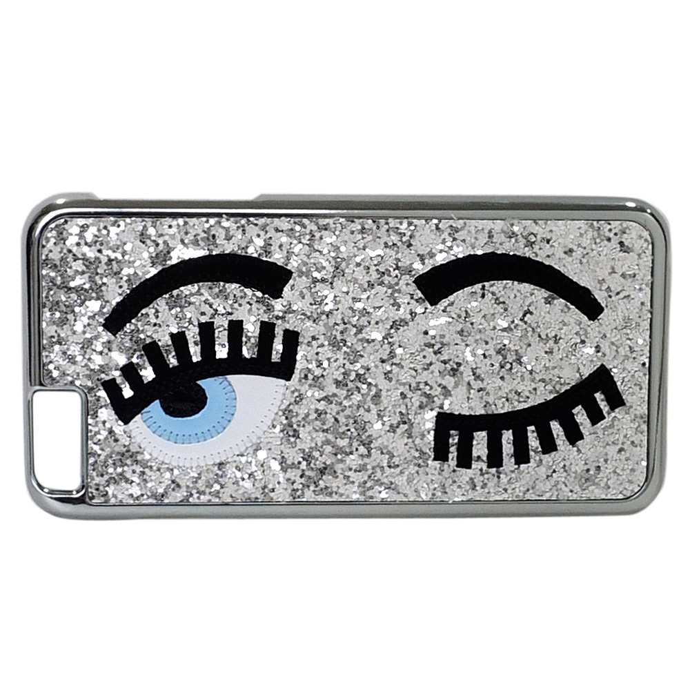 Chiara Ferragni 銀色亮粉眨眼圖 iPhone6 plus手機保護殼