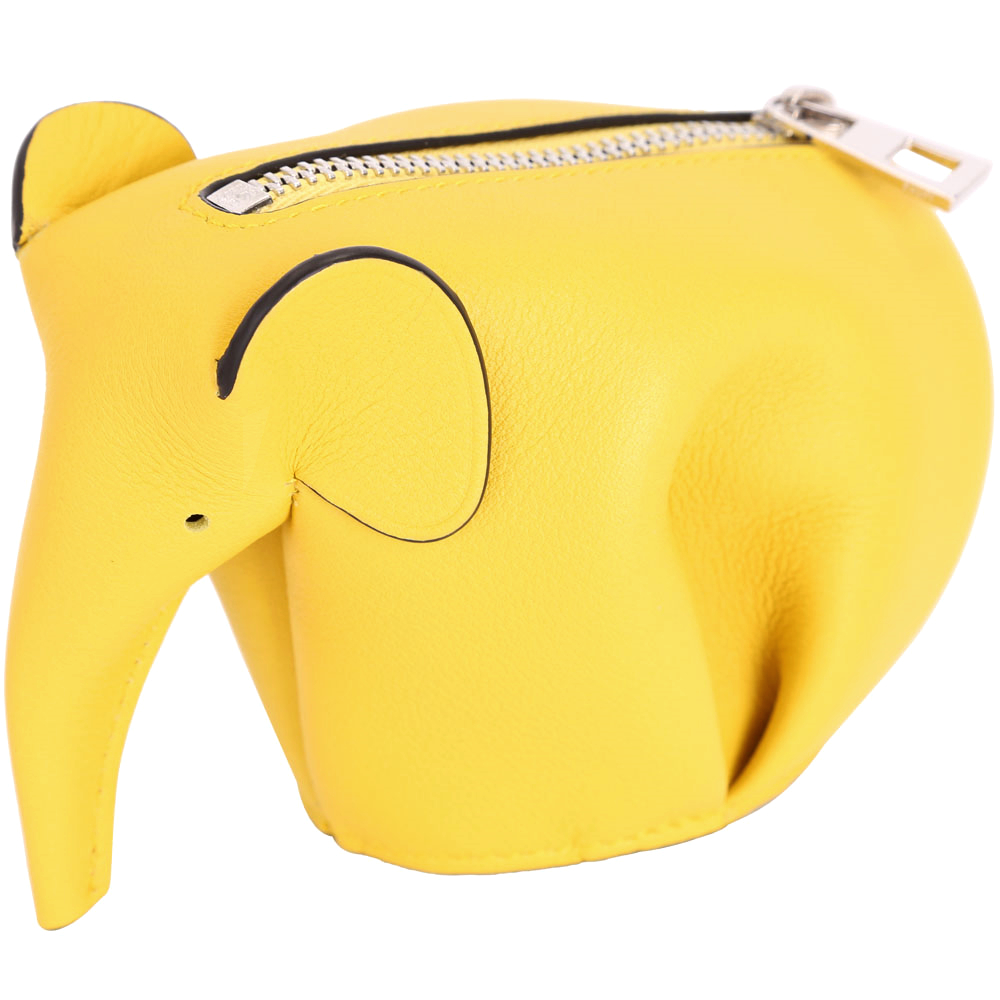 LOEWE Animales Elephant 立體大象造型拉鍊零錢包(黃色)