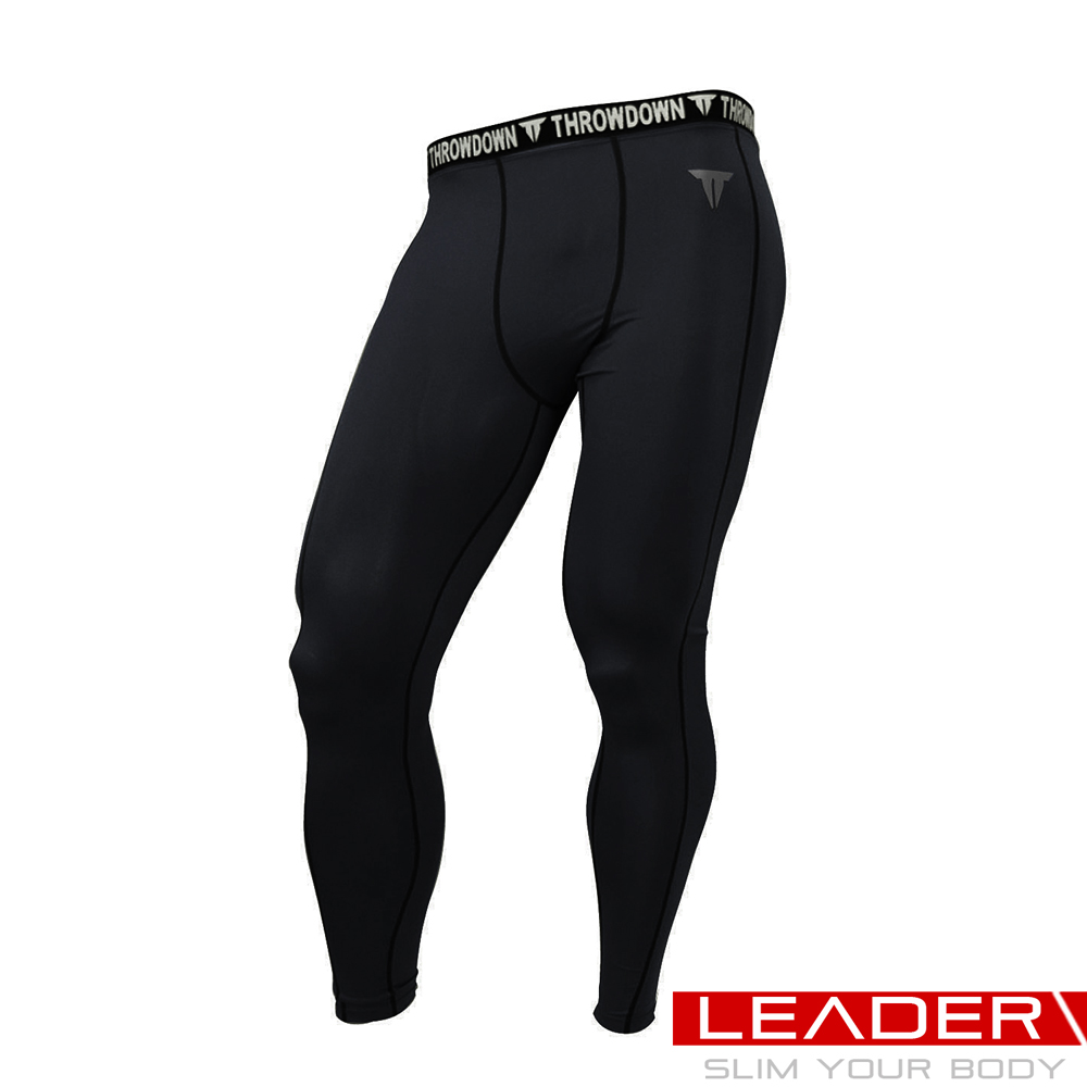 (快速到貨)LEADER Muscle Support專業運動長褲緊身褲 (黑色)