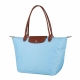 LONGCHAMP LE PLIAGE系列經典摺疊款式長提把尼龍肩背包(大/淡藍) product thumbnail 1