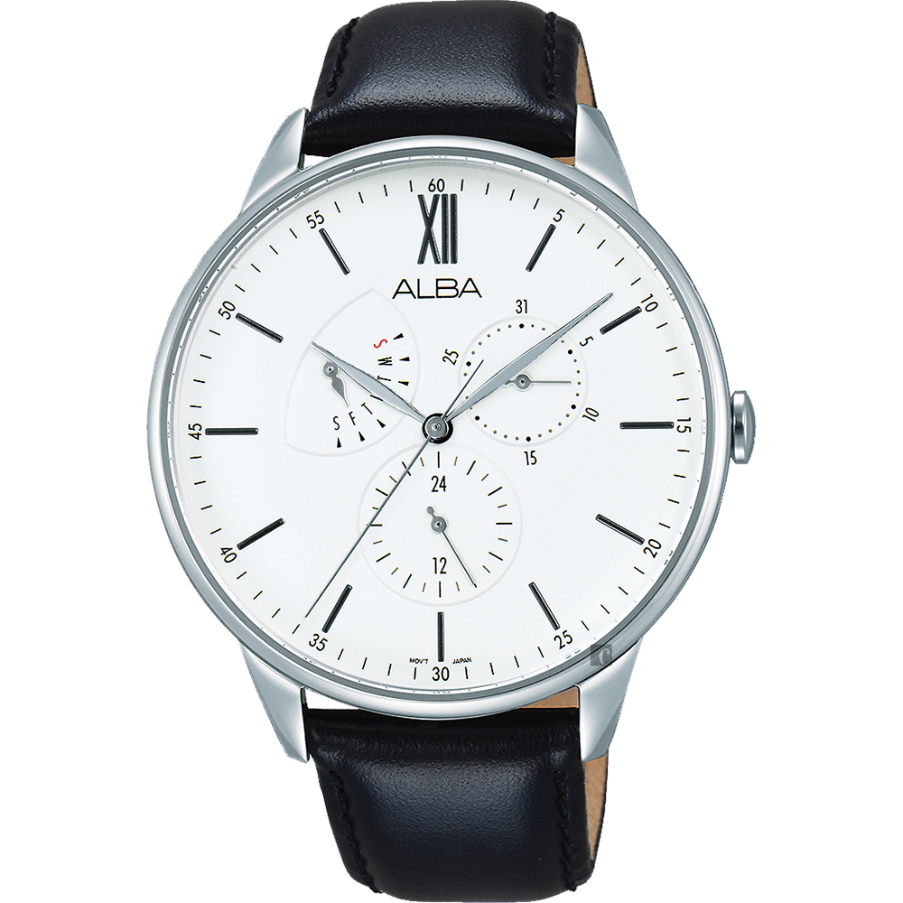 ALBA  年輕時代日曆腕錶(AZ8011X1)-白x黑/45mm