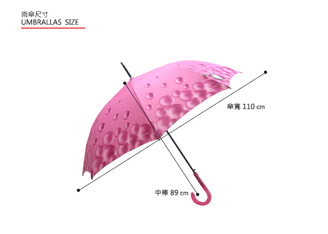 義大利 H.DUE.O 繽紛泡泡抗UV直骨傘 4色可選