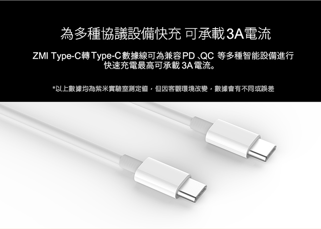 ZMI 紫米 Type-C轉Type-C傳輸充電線-150cm (AL301)