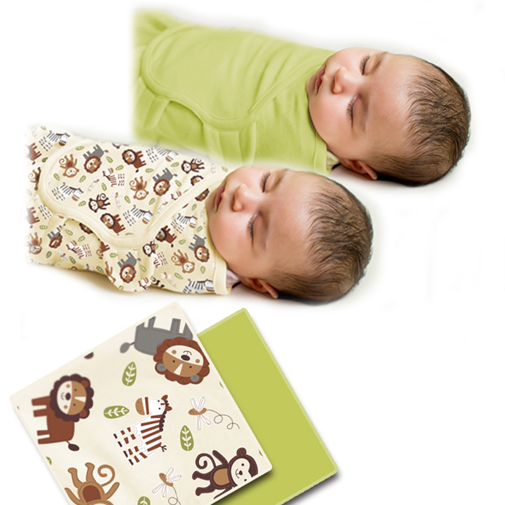 美國 Summer Infant 嬰兒包巾 懶人包巾薄款 -純棉S 2入 叢林動物