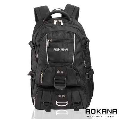AOKANA奧卡納 台灣釦具 輕量防潑水護脊紓壓機能後背包(白/黑)68-074