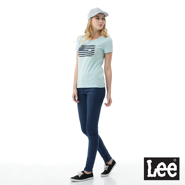 Lee 牛仔褲 402 BODY OPTIX超低腰緊身窄管-女款-藍