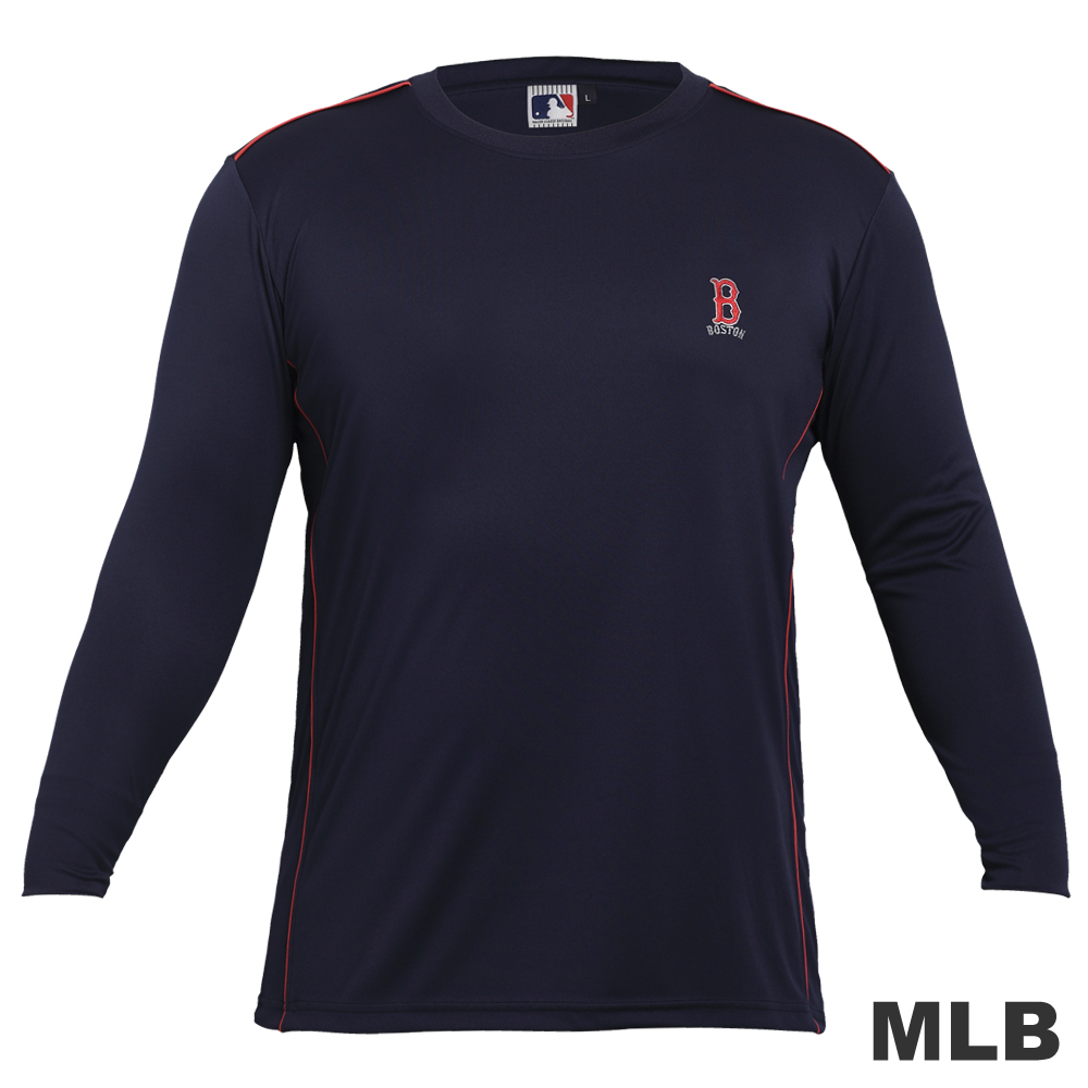 MLB-波士頓紅襪隊LOGO排汗T恤-深藍(男)