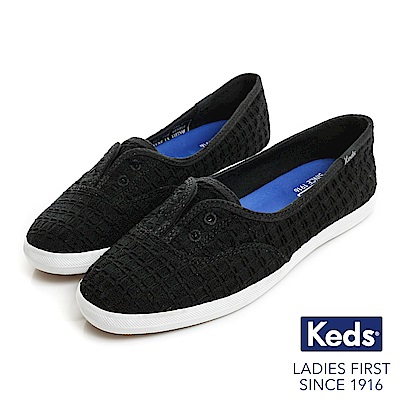 Keds CHILLAX MINI 細緻緹花休閒鞋-黑