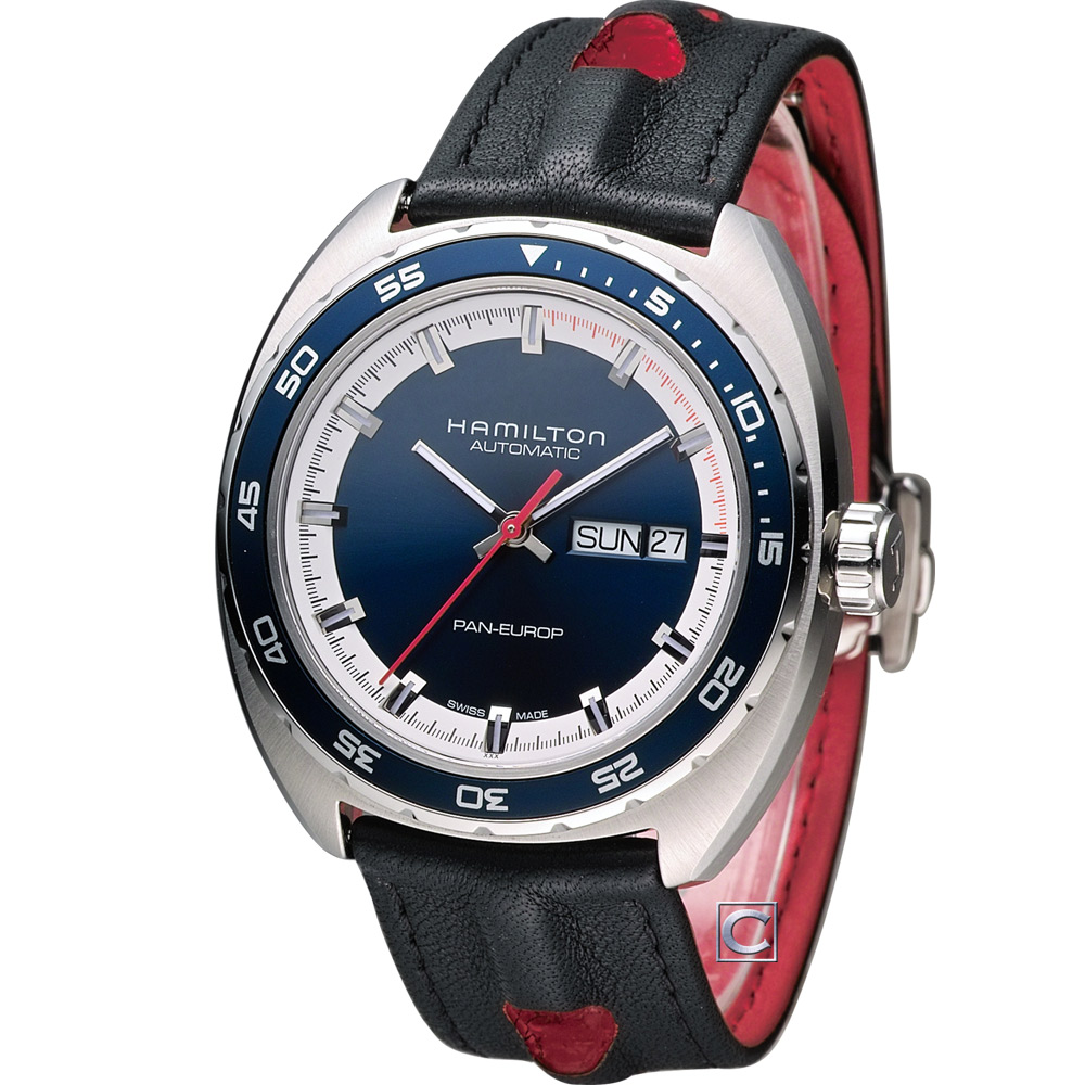 HAMILTON 美國經典PanEUROP機械套錶(H35405741)-藍/42mm