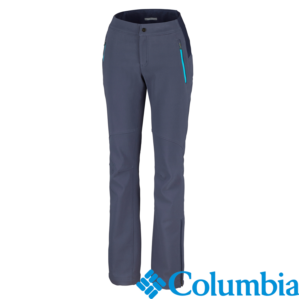 Columbia-彈性防潑保暖刷毛軟殼褲-女-藍灰色-UTL84790GL