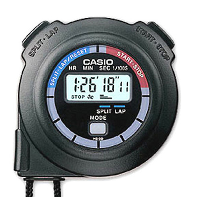 CASIO 單組記憶10HR計時秒錶(HS-3V-1BRDT)-黑