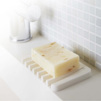 YAMAZAKI Flow斷水流肥皂架-白★浴室收納/衛浴收納/肥皂盤/肥皂