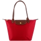 Longchamp 長背帶折疊水餃包(絳紅色/小) product thumbnail 1