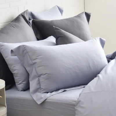 Cozy inn 極致純色-時尚紫-300織精梳棉枕頭套-2入