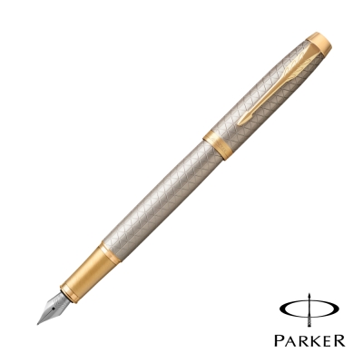 PARKER 派克 高尚NEW IM 香檳金桿細格紋 鋼筆