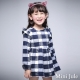 Mini Jule 童裝-洋裝 大格紋荷葉袖後拉鍊長袖洋裝(寶藍) product thumbnail 1