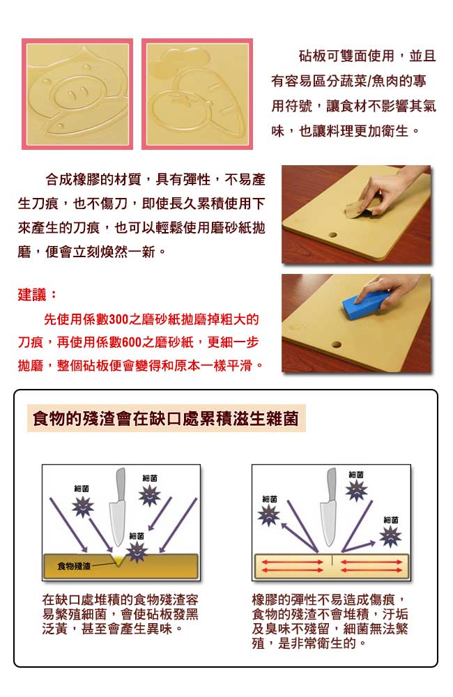 【FOREVER】日本製造鋒愛華無毒抗菌橡膠砧板(中)