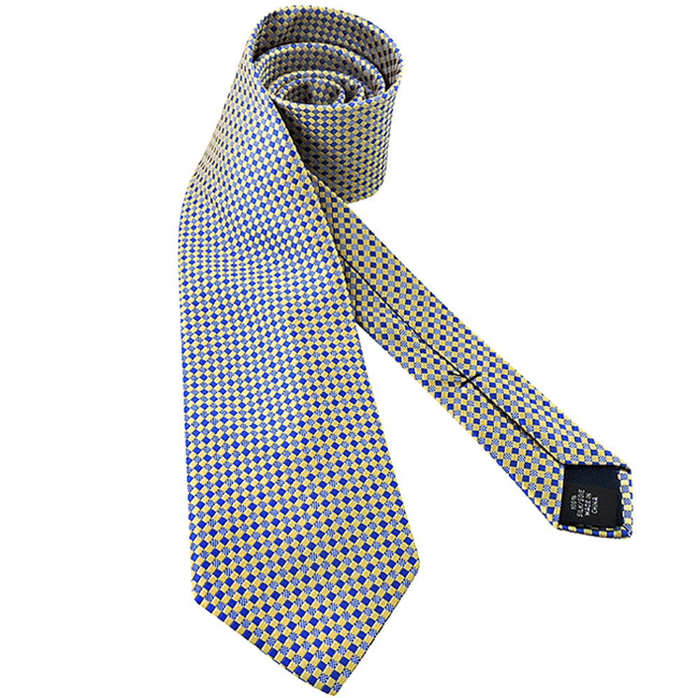 MICHAEL KORS 黃色菱格紋造型領帶