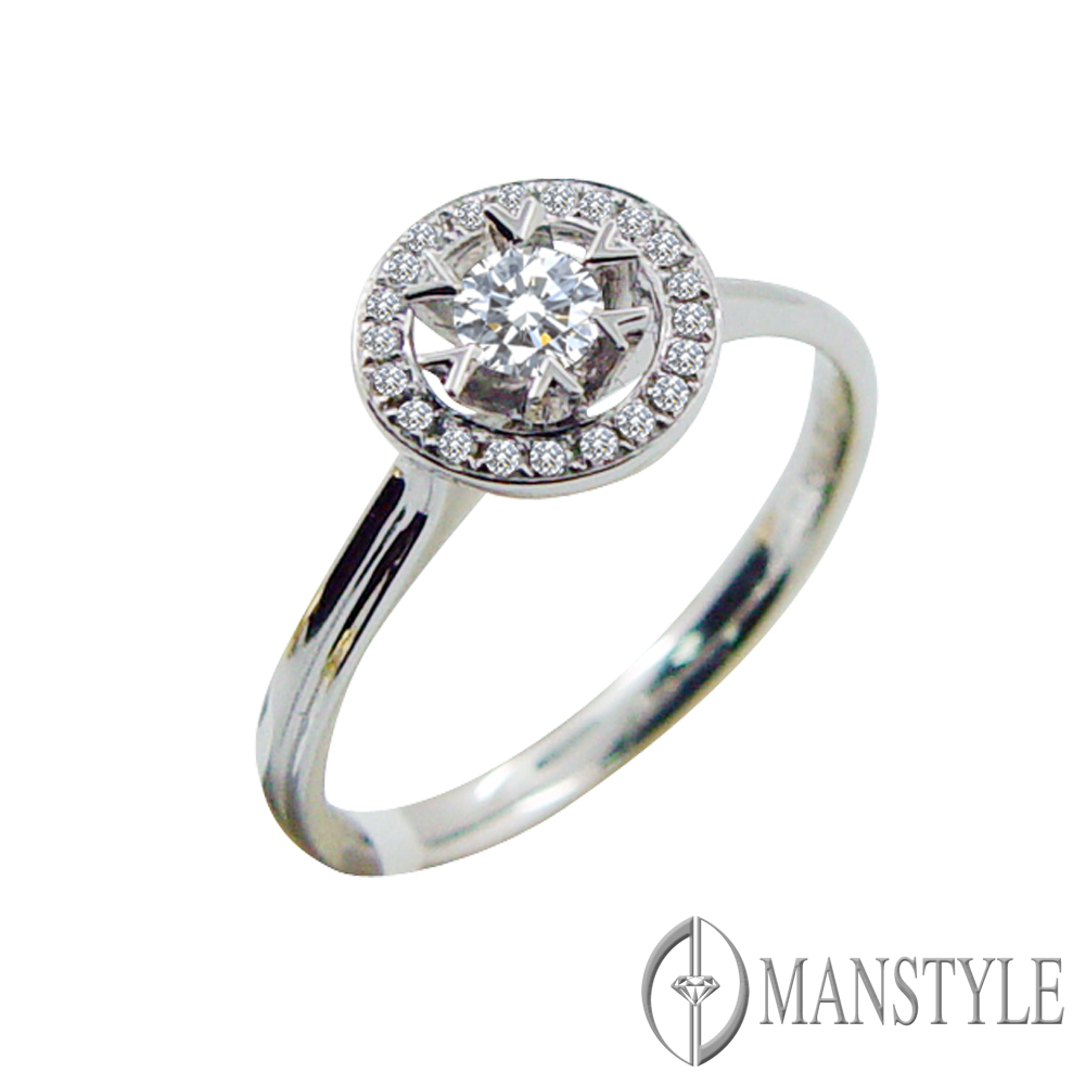 MANSTYLE「圓滿心意」0.12ct 八心八箭鑽戒