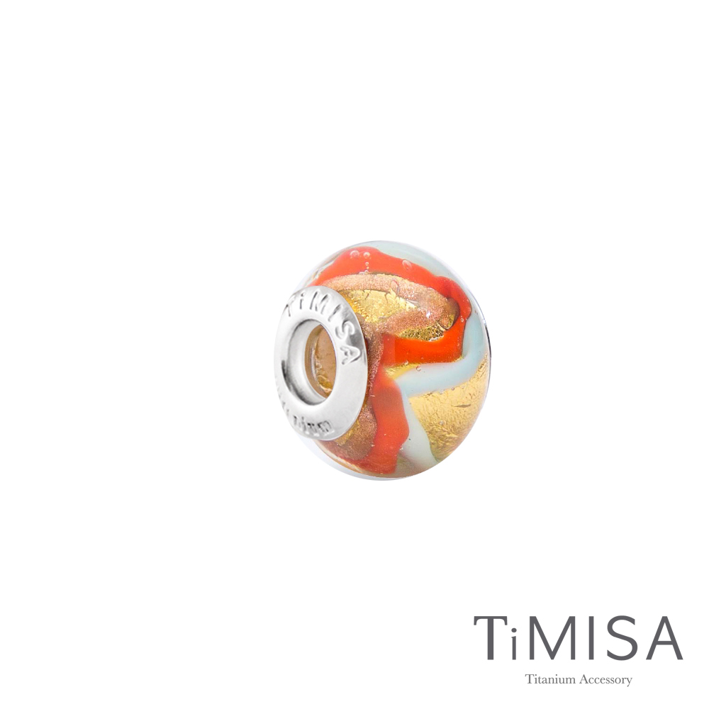 TiMISA《雅趣金(11mm)》純鈦琉璃 墜飾串珠