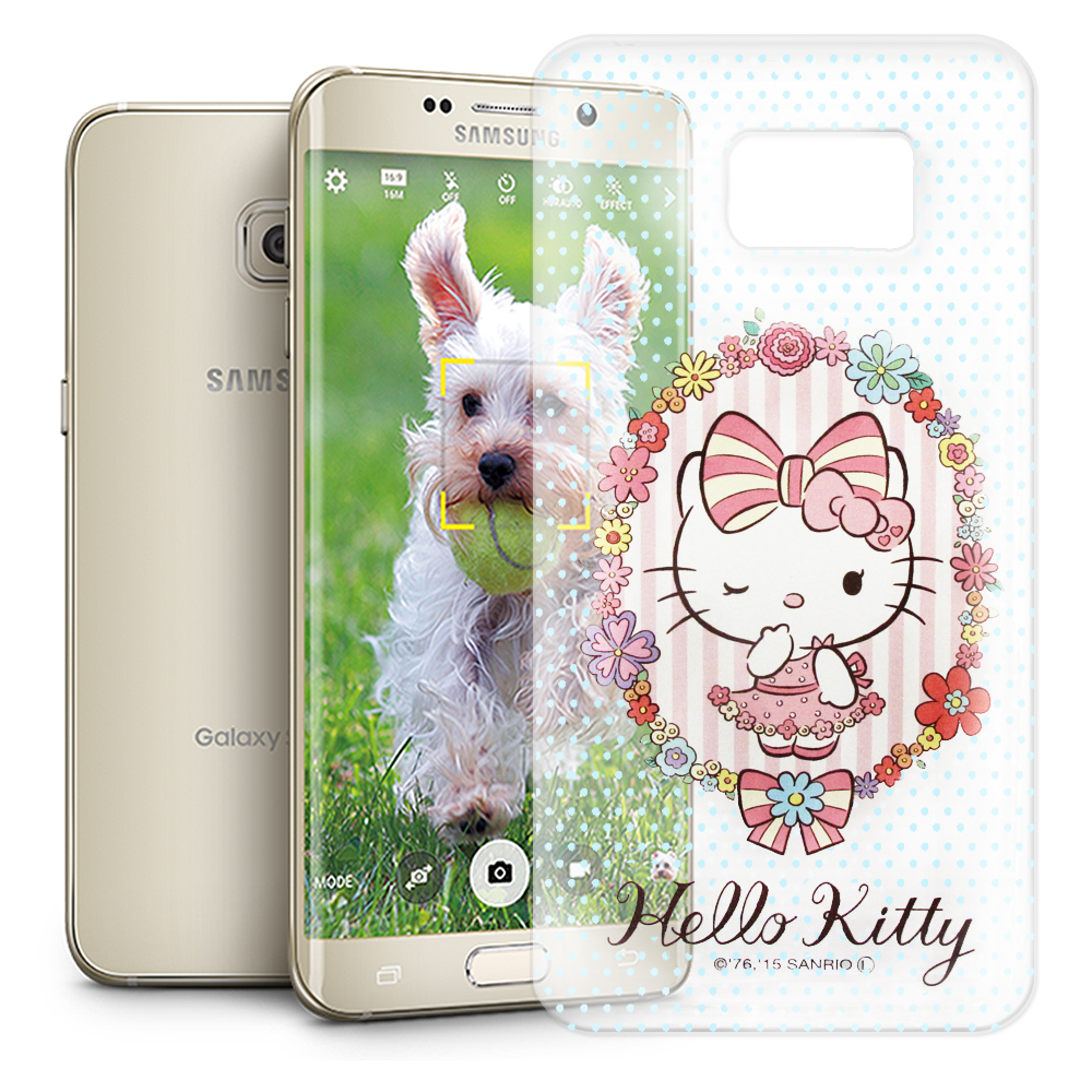 Hello Kitty Samsung Galaxy S6 edge+ 透明手機殼 花邊款