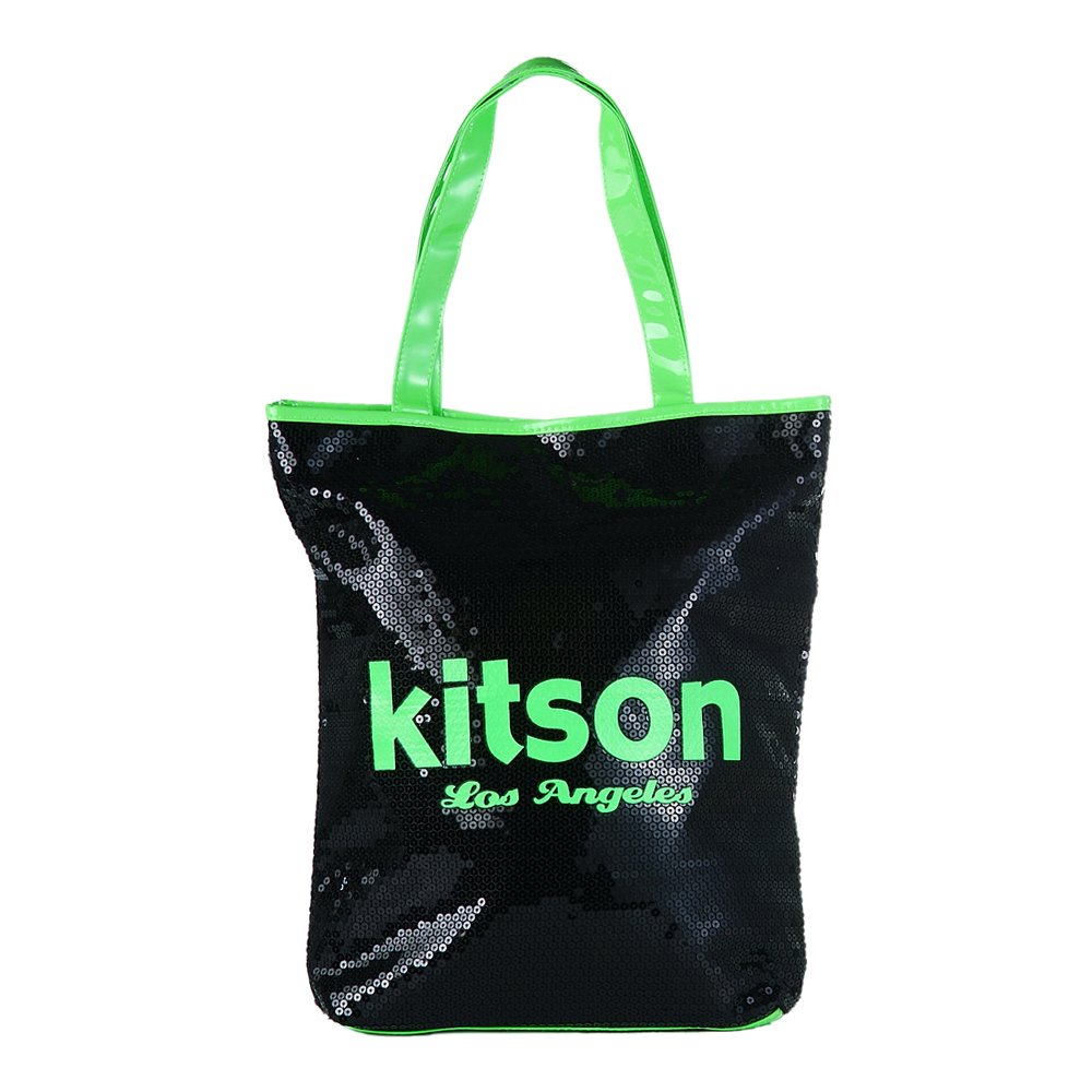 kitson LOGO亮片托特包(長型)  NEON GREEN