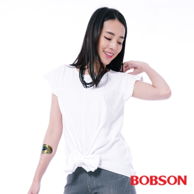 BOBSON 女款綁結式下擺上衣