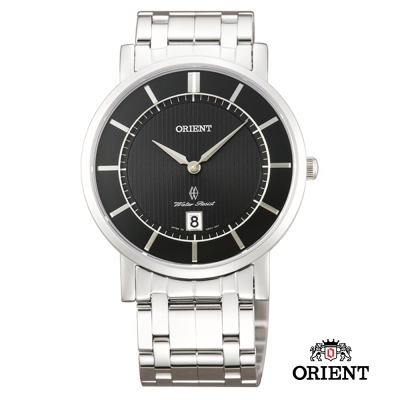 ORIENT 東方錶 SLIM系列 超薄簡約優雅藍寶石鏡面石英錶-黑色/38mm